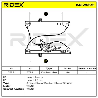 Window Regulator RIDEX 1561W0636 1561W0636 - photo 7
