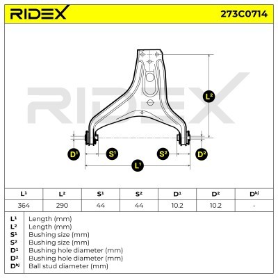 Control Arm RIDEX 273C0714 273C0714 - photo 5
