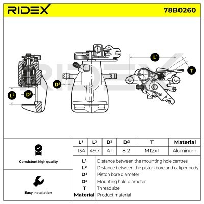 Brake Caliper RIDEX 78B0260 78B0260 - photo 5