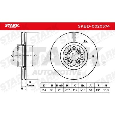 Brake Disc Stark SKBD-0020374 SKBD-0020374 - photo 5