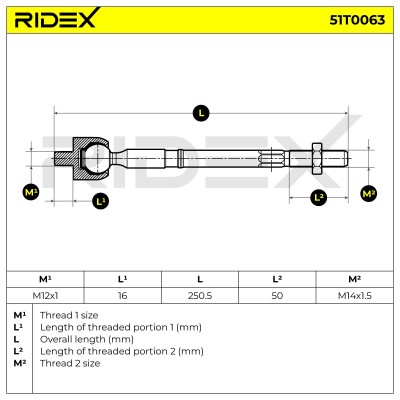 Tie Rod Assembly RIDEX 51T0063 51T0063 - photo 6