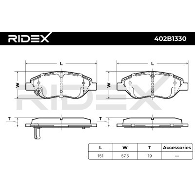 Brake Pads Set RIDEX 402B1330 402B1330 - photo 5