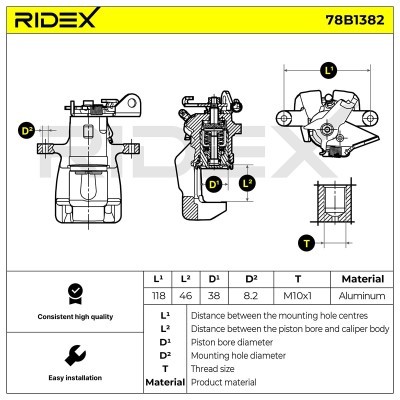 Brake Caliper RIDEX 78B1382 78B1382 - photo 7