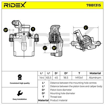 Brake Caliper RIDEX 78B1315 78B1315 - photo 6