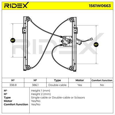 Window Regulator RIDEX 1561W0663 1561W0663 - photo 8