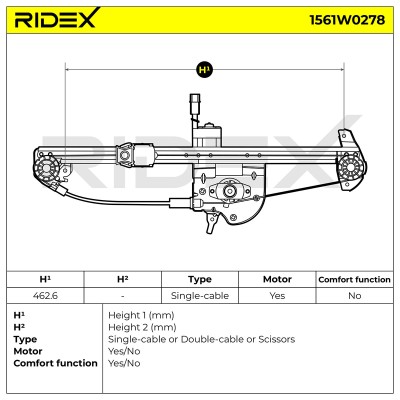 Window Regulator RIDEX 1561W0278 1561W0278 - photo 5