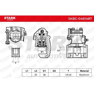 Brake Caliper Stark SKBC-0461487 SKBC-0461487 - photo 3