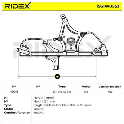 Window Regulator RIDEX 1561W0553 1561W0553 - photo 7