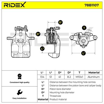 Brake Caliper RIDEX 78B1107 78B1107 - photo 5