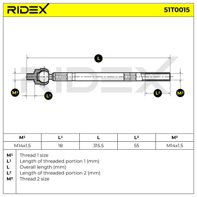 Tie Rod Assembly RIDEX 51T0015 51T0015 - photo 6