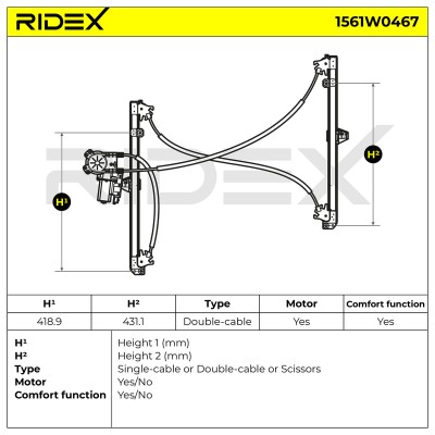 Window Regulator RIDEX 1561W0467 1561W0467 - photo 6