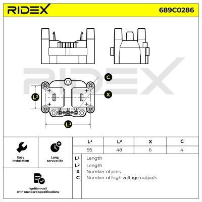 Ignition Coil RIDEX 689C0286 689C0286 - photo 2