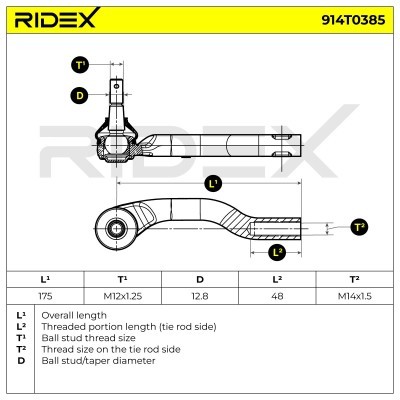 Tie Rod End RIDEX 914T0385 914T0385 - photo 5