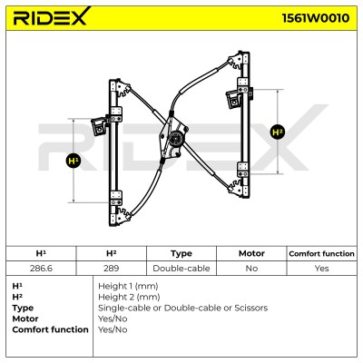 Window Regulator RIDEX 1561W0010 1561W0010 - photo 7