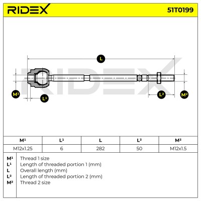Tie Rod Assembly RIDEX 51T0199 51T0199 - photo 6