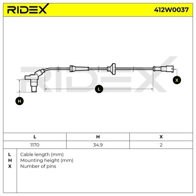 ABS Sensor RIDEX 412W0037 412W0037 - photo 5