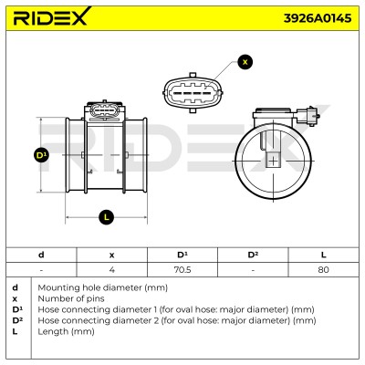 Air Mass Sensor RIDEX 3926A0145 3926A0145 - photo 8