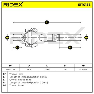 Tie Rod Assembly RIDEX 51T0188 51T0188 - photo 5