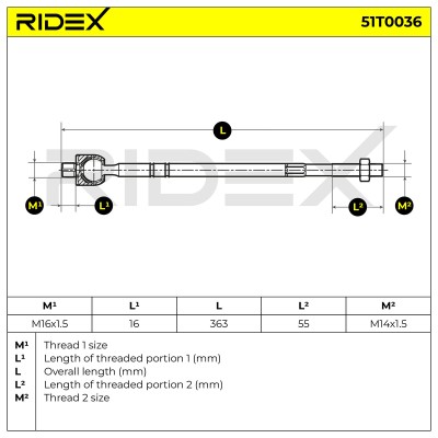 Tie Rod Assembly RIDEX 51T0036 51T0036 - photo 7