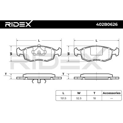 Brake Pads Set RIDEX 402B0626 402B0626 - photo 4