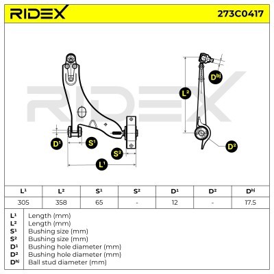 Control Arm RIDEX 273C0417 273C0417 - photo 6