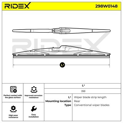 Щетка стеклоочистителя заднего стекла RIDEX 298W0148 298W0148 - photo 5