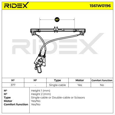 Window Regulator RIDEX 1561W0196 1561W0196 - photo 6