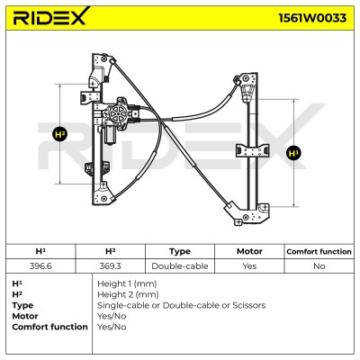 Window Regulator RIDEX 1561W0033 1561W0033 - photo 6