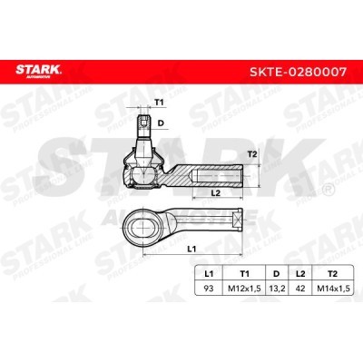 Tie Rod End Stark SKTE-0280007 SKTE-0280007 - photo 3