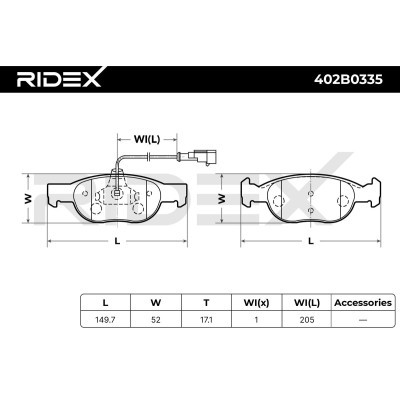 Brake Pads Set RIDEX 402B0335 402B0335 - photo 10