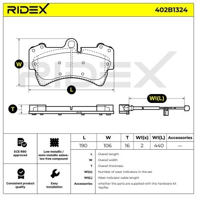 Brake Pads Set RIDEX 402B1324 402B1324 - photo 7