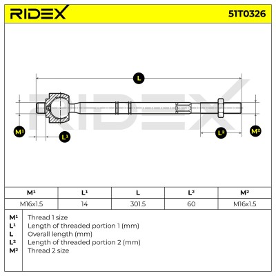 Tie Rod Assembly RIDEX 51T0326 51T0326 - photo 7