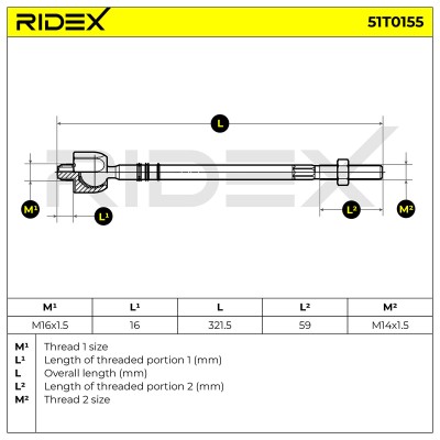 Tie Rod Assembly RIDEX 51T0155 51T0155 - photo 7