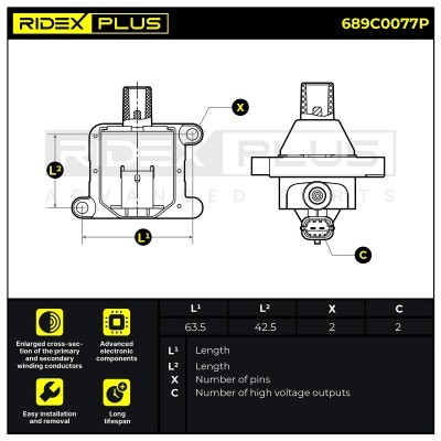 Ignition Coil RIDEX 689C0077P 689C0077P - photo 12