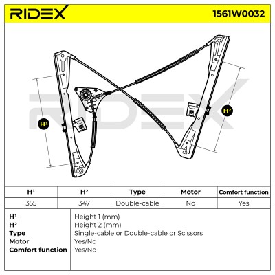 Window Regulator RIDEX 1561W0032 1561W0032 - photo 8