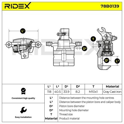 Brake Caliper RIDEX 78B0139 78B0139 - photo 8
