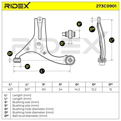 Control Arm RIDEX 273C0901 273C0901 - photo 5