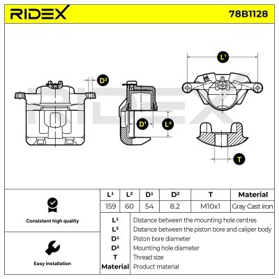 Brake Caliper RIDEX 78B1128 78B1128 - photo 5