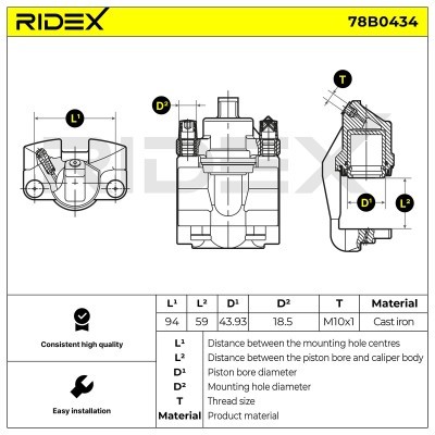 Brake Caliper RIDEX 78B0434 78B0434 - photo 5
