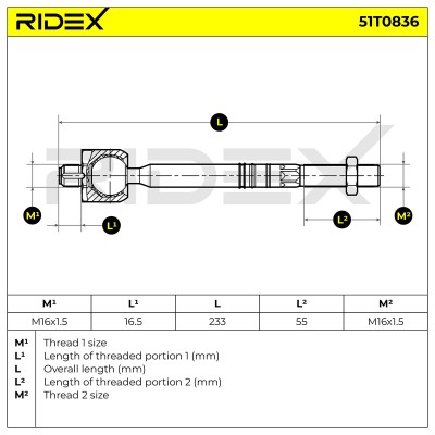 Tie Rod Assembly RIDEX 51T0836 51T0836 - photo 5