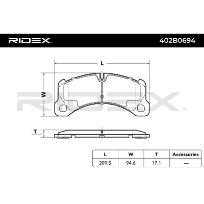 Brake Pads Set RIDEX 402B0694 402B0694 - photo 3
