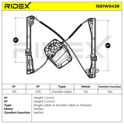 Window Regulator RIDEX 1561W0438 1561W0438 - photo 6