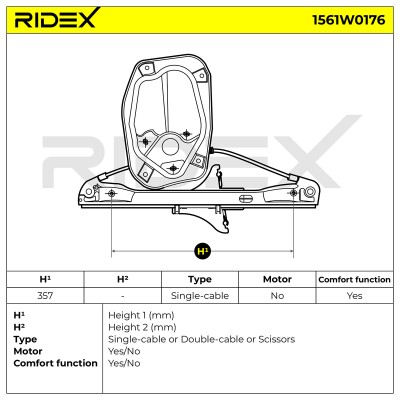 Window Regulator RIDEX 1561W0176 1561W0176 - photo 7