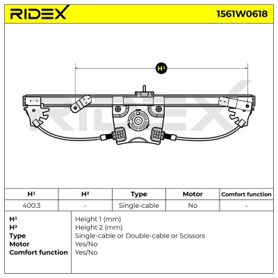 Window Regulator RIDEX 1561W0618 1561W0618 - photo 7