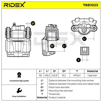 Brake Caliper RIDEX 78B1023 78B1023 - photo 7
