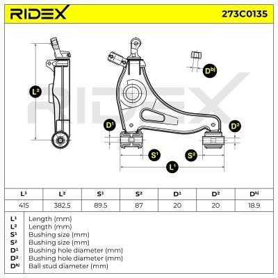 Control Arm RIDEX 273C0135 273C0135 - photo 12