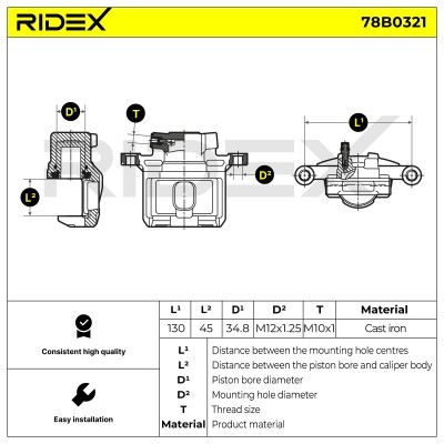 Brake Caliper RIDEX 78B0321 78B0321 - photo 4