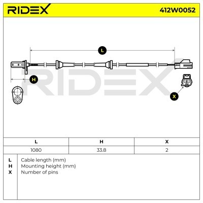 ABS Sensor RIDEX 412W0052 412W0052 - photo 6