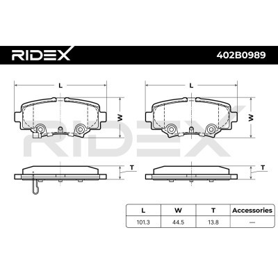 Brake Pads Set RIDEX 402B0989 402B0989 - photo 7