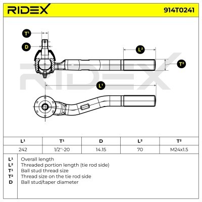 Tie Rod End RIDEX 914T0241 914T0241 - photo 7